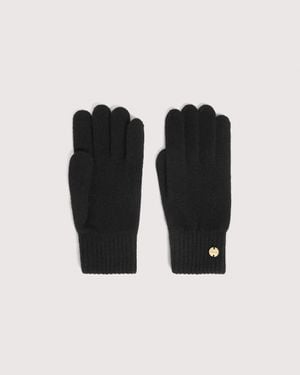 Coccinelle Wool-Blend Gloves Logo Bicolor - Black