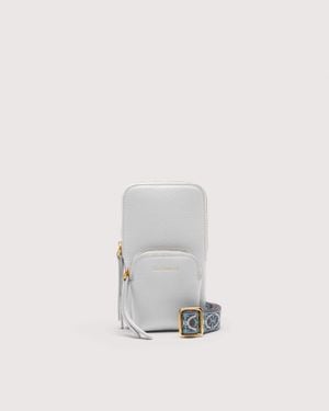 Coccinelle Grained Leather Phone Holder Pixie - White