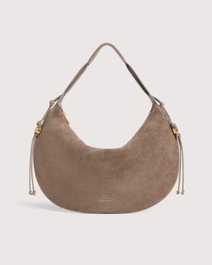Coccinelle Suede Shoulder Bag Thess Large - Grey