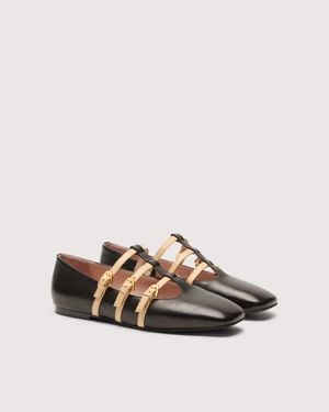 Coccinelle Smooth Leather Mary Jane Flats Sven - Multicolour