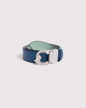 Coccinelle Grained Leather Belt C-Me - Blue
