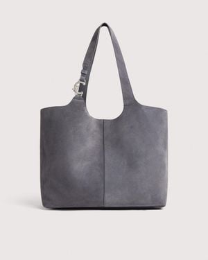 Coccinelle Suede And Grained Leather Tote Bag C-Easy Large - Blue
