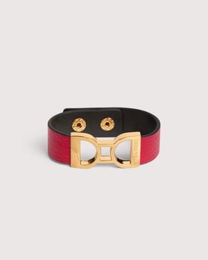 Coccinelle Grained Leather Bracelet Arlettis Ribbon - Multicolour