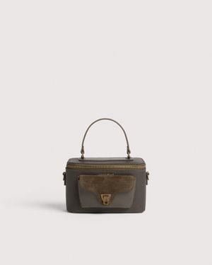 Coccinelle Grained Leather, Suede And Waxed Fabric Minibag Beat Generation Mini - Natural