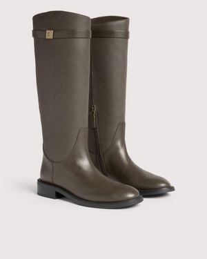 Coccinelle Cowhide-Effect Smooth Leather And Waxed Fabric Boots Pansy - Black