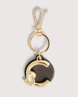 Coccinelle Leather And Metal Key Ring C-Me - White