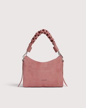 Coccinelle Suede And Grained Leather Handbag Boheme Small - Pink