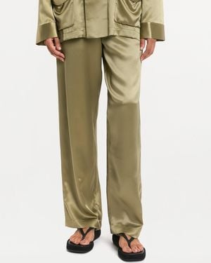 RS24-RTW-TR04M-0003-GILBERT TROUSERS SILK SATIN KHAKI Gilbert Trousers - Green