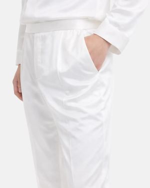 RS23-RTW-TR04M-0003-GILBERT TROUSERS SILK SATIN WHITE Gilbert Trousers - White