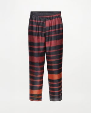 RS24-RTW-TR04M-0005-TAO TROUSERS PRINTED SILK TWILL RAINBOW CROC Tao Trousers - Red