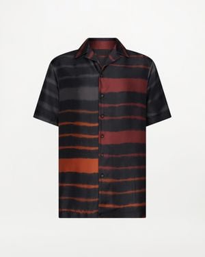 RS24-RTW-SHI02M-0023-OTTO SHIRT PRINTED SILK TWILL RAINBOW CROC Otto Shirt - Black