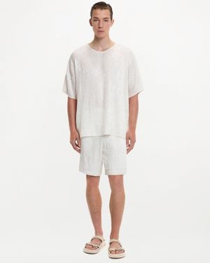 delos.land Aurelius T-Shirt Silk Pintuck - White