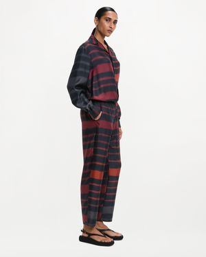 RS24-RTW-SHI02M-0012 THEO SHIRT PRINTED SILK TWILL RAINBOW CROC Theo Shirt - Blue