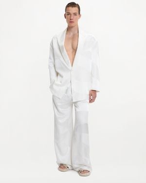 SS24-RTW-TR04M-0013-CLEMENT TROUSERS MONOGRAM JACQUARD IVORY Clement Trousers - White