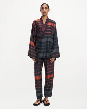RS24-RTW-JK08M-0001 TAO JACKET PRINTED SILK TWILL RAINBOW CROC Tao Jacket - Blue