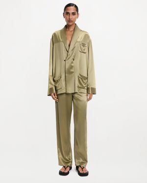 RS24-RTW-JK08M-0002-GILBERT JACKET SILK SATIN KHAKI Gilbert Jacket - Green