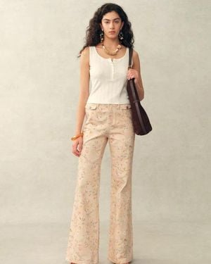 Fabrique Kari Henley Collar Sleeveless Top - Natural