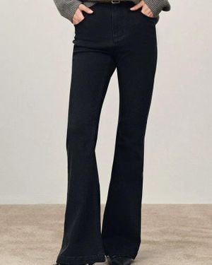 Fabrique Vera Washed Charcoal Micro Flared Jeans - Blue