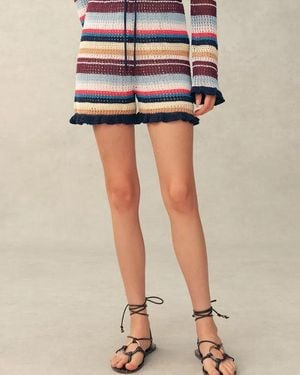 Fabrique Mavis Multi Stripe Knit Shorts - Black