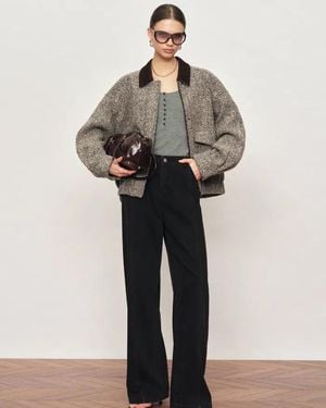 Fabrique Dakota Tweed Baseball Jacket - Natural