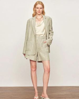 Fabrique Cephas Pleated Fabric Blazer - Natural