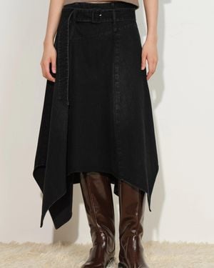 Fabrique Brooklyn Asymmetric Hem Skirt - Black