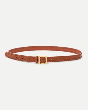 Fabrique Arc Braided Leather Belt - White