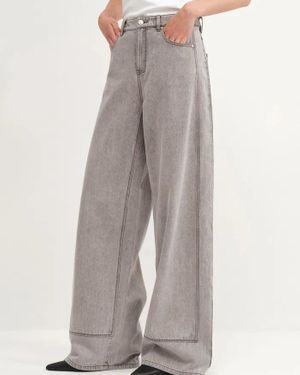 Fabrique Cisco Washed Baggy Jeans - Gray