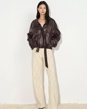 Fabrique Juno Belted Stand Collar Bubble Jacket - Natural