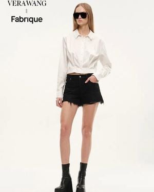 Fabrique Tessera Pleated Crop Shirt - White