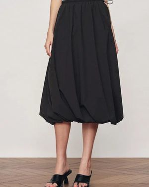 Fabrique Cathy Twisted-Seam Bubble Midi Skirt - Black