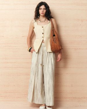 Fabrique Wendy Cinched Sleeveless Top - Natural