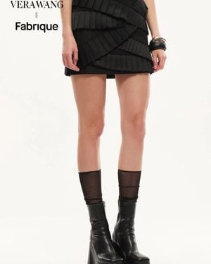 Fabrique Maze Asymmetric Pleat Skirt - Black