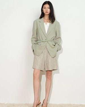 Fabrique Creamy Detachable Belt Blazer - Green