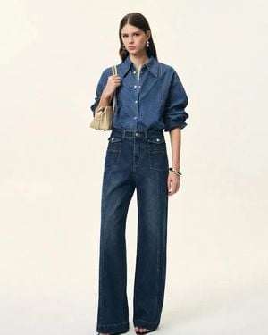 Fabrique Skye Seam Detail Denim Shirt - Blue