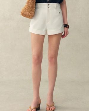 Fabrique Barney A Line Cuffed Cargo Short - White