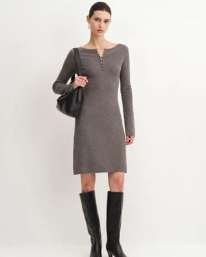 Fabrique Emily Henley Collar Fitted Short Dress - Multicolour