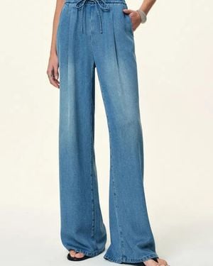 Fabrique Eva Drapey Wide Leg Jeans - Blue