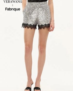 Fabrique Crystalline Sequin Lace Trim Shorts - Multicolor