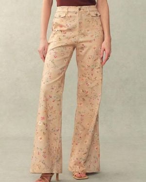 Fabrique Alma Floral Flare Jeans - Natural