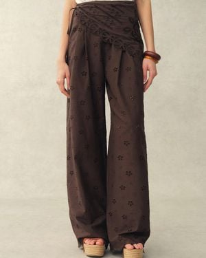 Fabrique Nina Embroidered Scraf Wrap Trousers - Black