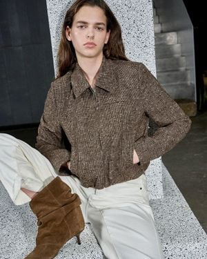 Fabrique Lara Deconstructed Zip Front Jacket - Gray