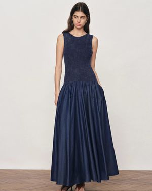 Fabrique Keira Sleeveless Panel Dress - Blue