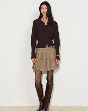 Fabrique Meave Fitted Gigot Sleeves Cardigan - Natural