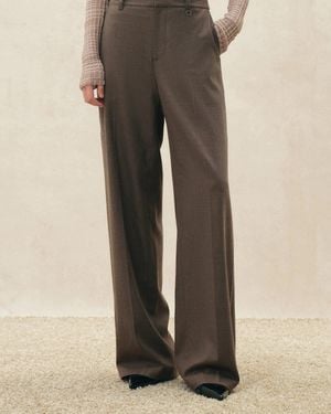 Fabrique Cassia Metal Ring Slim Straight Leg Pants - Natural