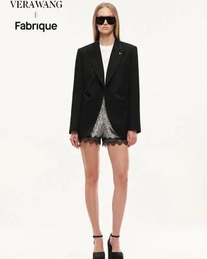Fabrique Architect Sculpted Waist Tucks Suit Blazer - Black