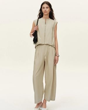 Fabrique Sienna Relaxed Tailored Sleeveless Top - Natural