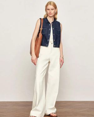 Fabrique Sloane Tencel Denim Vest Top - White