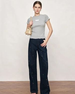 Fabrique Linnea Ruffle-Edge Sculpted T-Shirt - White