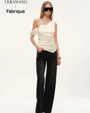 Fabrique Sculpture One Shoulder Asymmetric Sleeveless Top - Black
